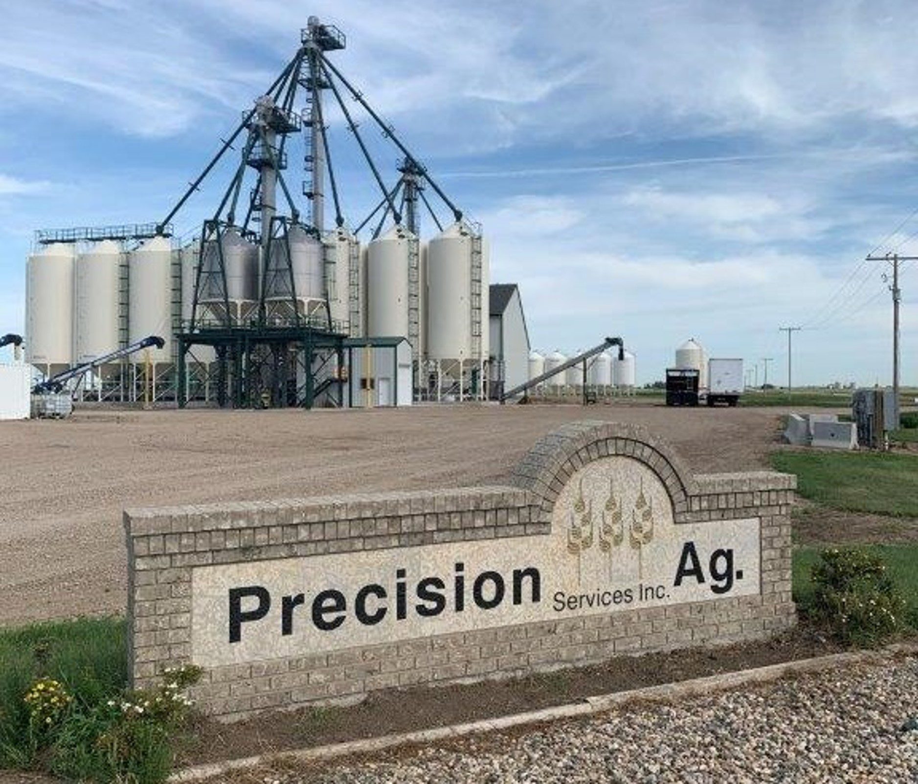 Precision Ag Services, agronomy and crop input services in southeast Saskatchewan, road sign at entrance of Griffin location
