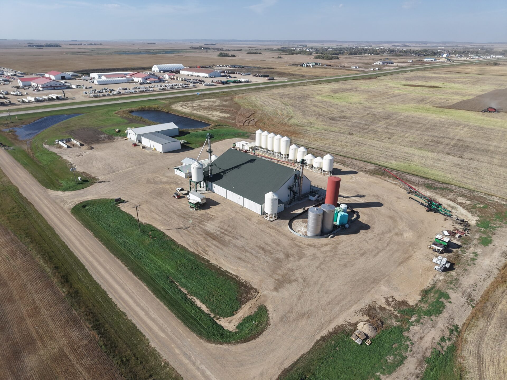 Drone shot of Precision Ag in Carlyle
